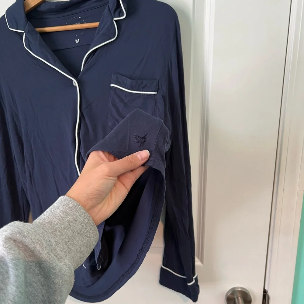 COZY EARTH Women's Bamboo Stretch-Knit Long Sleeve Pajama Top - Picture 8 of 8